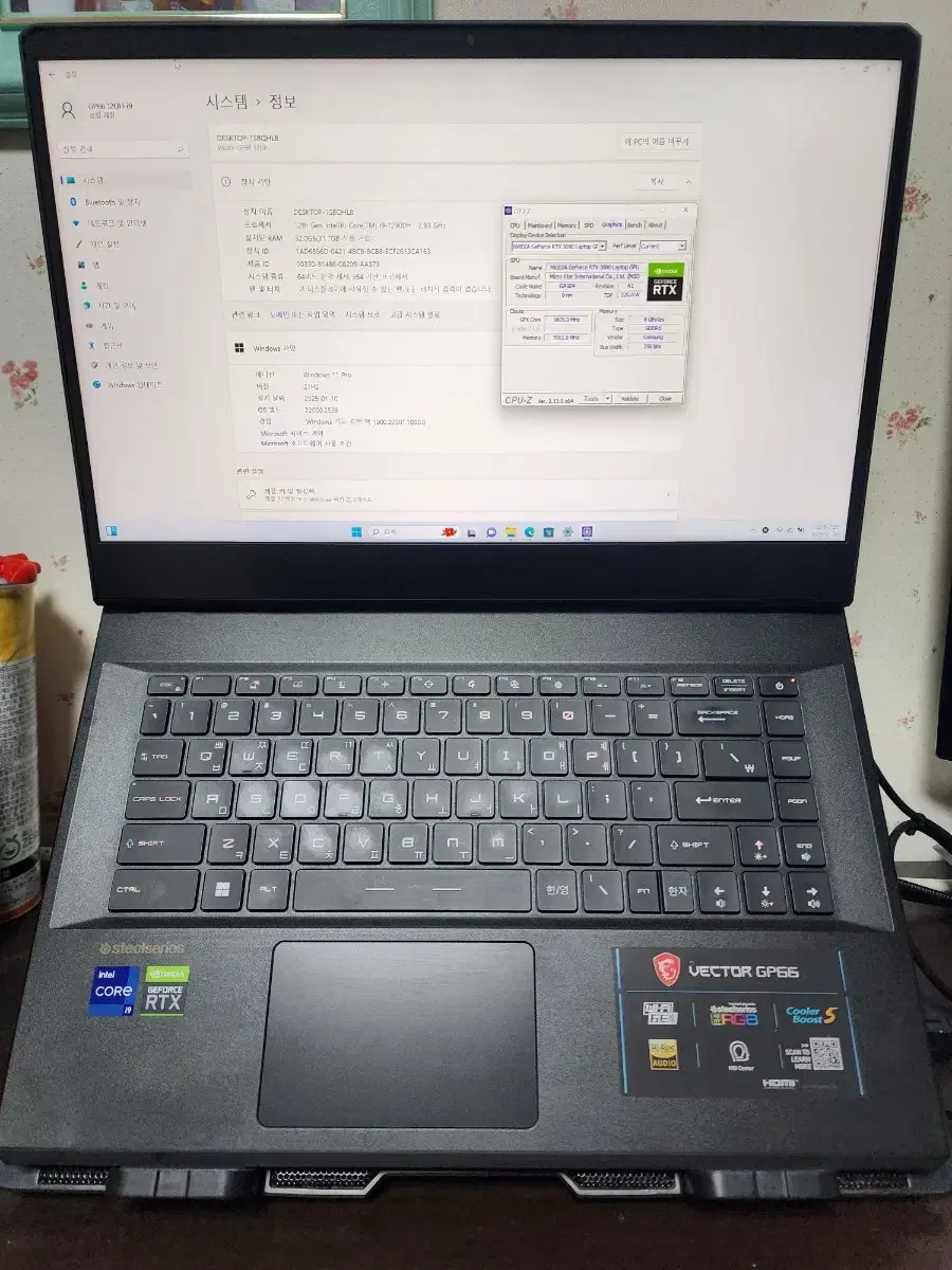 노트북 MSI gp66 12uh(i9-12900h, 32gb, 3080)